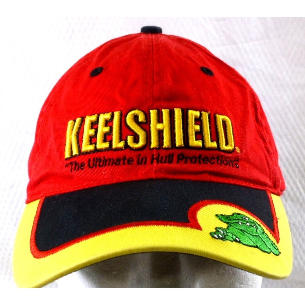 Keelshield Red Baseball Cap With Alligator Logo & Yellow‎ Accents Adjustable